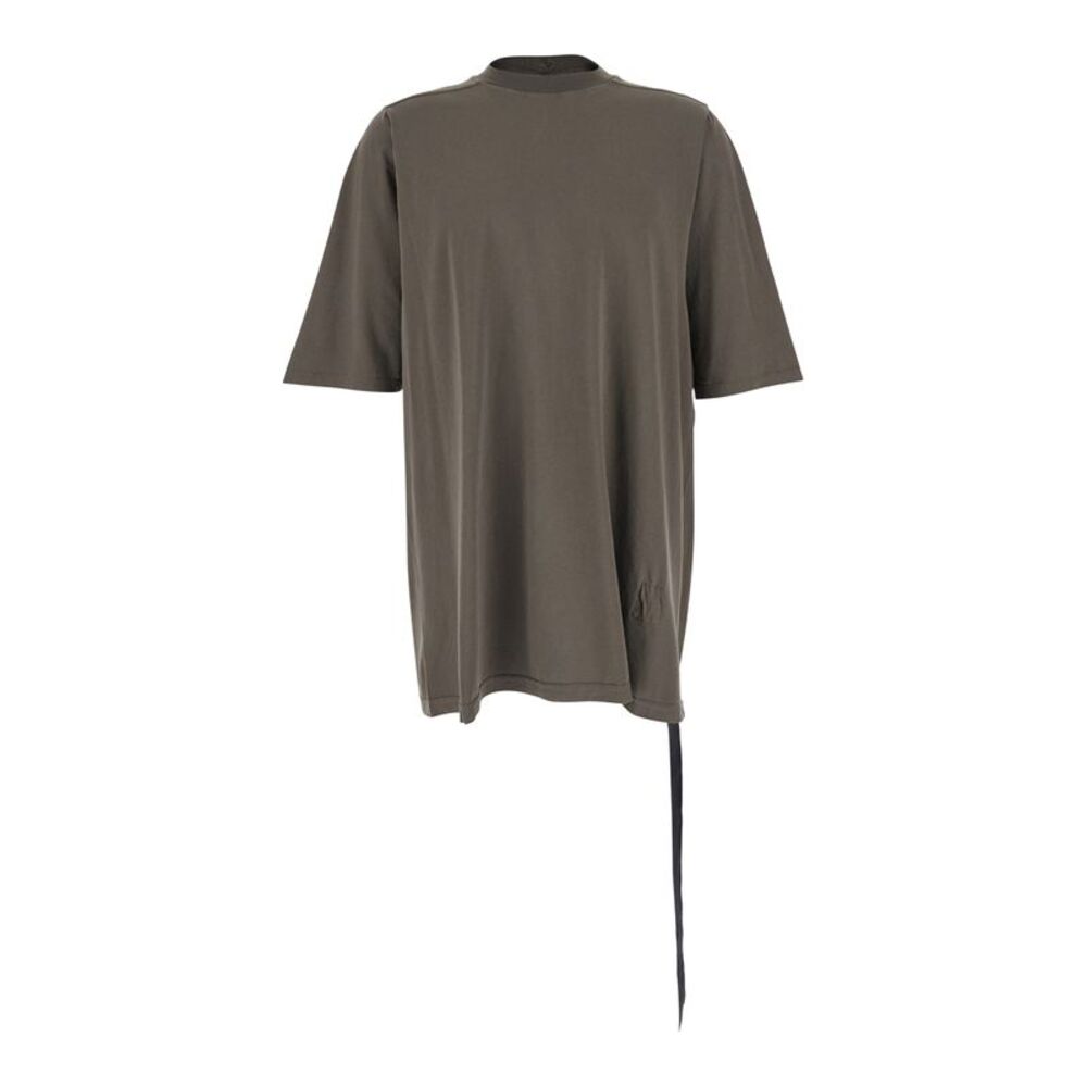Drkshdw Men Grey Crew Neck T-Shirt With Raised Collar In Cotton Man